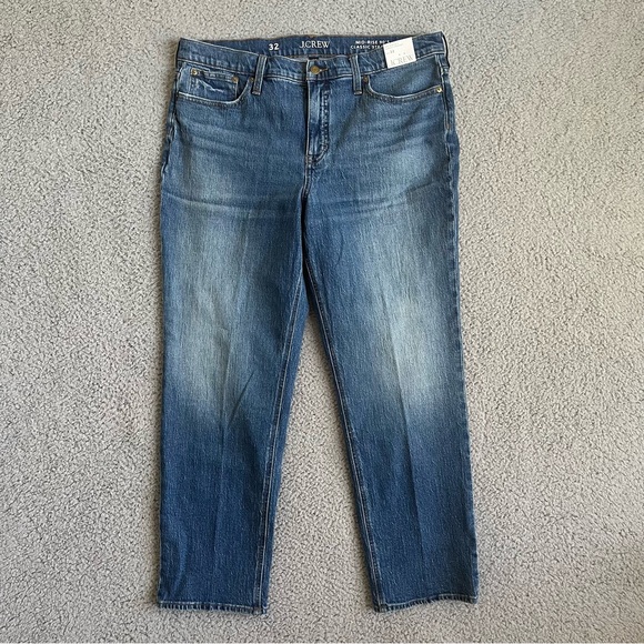 J. Crew Mid-rise '90s classic straight-fit jean in Birchwood wash Blue Sz 32 - Picture 6 of 12